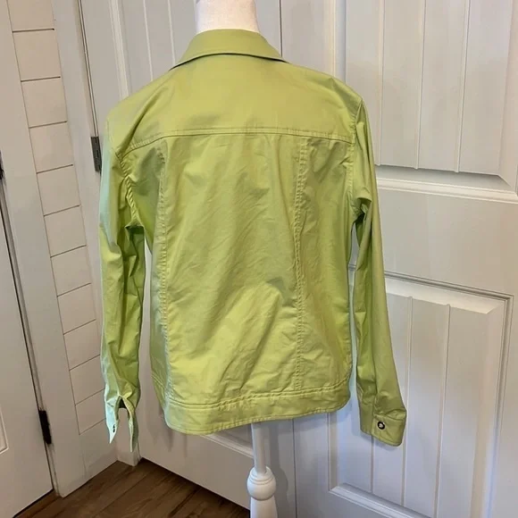 CHRISTOPHER & BANKS Womens green snap up jacket size Large - Picture 6 of 13